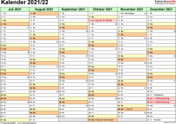 Gratis wochenkalender zum ausdrucken (excel format). Halbjahreskalender 2021 2022 Als Excel Vorlagen Zum Ausdrucken