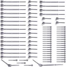 Modern stainless steel cable railing indoor floating staircase invisible stringer. Muzata 20 Set Black Stainless Steel Cable Railing Kits For 1 8 Wire Rope Including 10pack Jaw Swage Stud Turnbuckles 20pack Fork Terminal Lag Screw Eyes T316 Marine Grade Ck08 Series Br1 Ca1 Cd1 Cs1 Tools