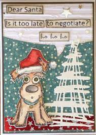 Designed And Made By Gail Parker Using Tim Holtz Crazy Dogs Dies And Stamps And Festive Scribbles Thi Dog Christmas Card Crazy Dogs Cards Tim Holtz Crazy Birds