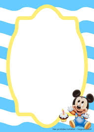Free Mickey Mouse Baby Invitation Template Mickey Mouse Invitation Mickey Mouse Birthday Invitations Mickey Mouse 1st Birthday