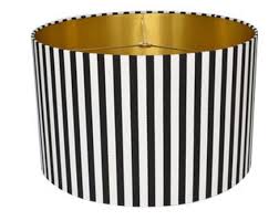Black And White Striped Lamp Shade Stripe Black Drum Lampshade Gold Black White Lamp Shade Etsy In 2020 White Lamp Shade White Lamp Black Lampshade