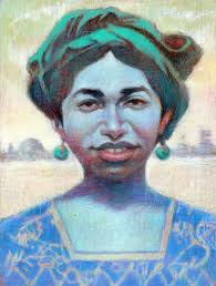 Portrait Bleu, Drawing by Federico Milano