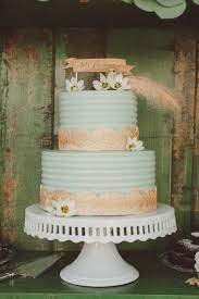 Mint Brass Cake Gorgeous Wedding Cake Rustic Colorful Cakes Wedding Cakes