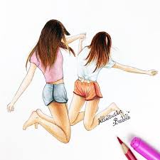 For tips and tricks to get you started, click here ! Pin By Eline Remy On Rajzok Kepek Drawings Of Friends Best Friend Drawings Friends Sketch