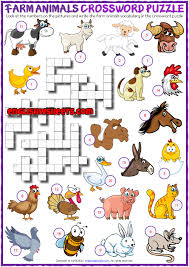 These puzzles are themed to keep kids occupied while waiting for festivities to get under way. Farm Animals Esl Printable Crossword Puzzle Worksheet