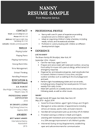 Nanny Resume Example Writing Tips Resume Genius