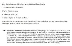 solved solve the following problem for a basis of 200 mol