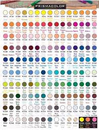 Official Prismacolor Pencils 150 Color Chart Drawing