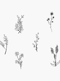 Little Flowers Sticker By Ineslira Tattoo Template Minimalist Tattoo Tattoos
