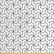 Black And White Geometric Fabric By The Yard Ambesonne Black And White Fabric By The Yard Geometric Arrangement With Monochrome Design Lines And Optical Illu Black And White Fabric Fabric Decor Ambesonne