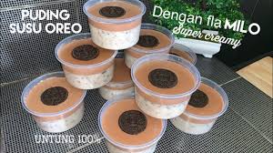Puding susu oreo ini banyak dan cukup mudah. Resep Puding Susu Oreo Dengan Fla Milo Super Creamy Youtube
