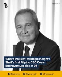 Philippine business has lost one of its pioneering management figures with  the passing of Cesar Buenaventura, the first Filipino chief executive of  Anglo Dutch oil giant Shell. Read it here:  https://bilyonaryo.com/2025/12/11/shells-first-filipino-ceo ...