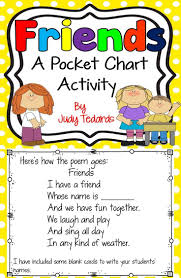 friends pocket chart activity beginning of school name