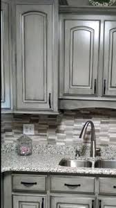 This Kitchen Is The Perfect One Island In The Darker Stained Color Or A Vivid Blue B In 2020 Glazed Kitchen Cabinets Kitchen Cabinets Makeover Grey Kitchen Cabinets