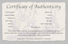 Certificate Of Authenticity Of A Fine Art Print Photography Templates Certificate Art Certificate