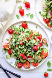 Serve it as a side dish, or top it with grilled chicken, fish, or steak for a . Glass Noodle Salad With Strawberries Cucumber Recipe Elle Republic