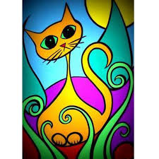 5d Diamond Painting Yellow Coloured Cat Paint With Diamonds Art Crystal Craft Decor Cat Painting Cat Art Illustration Art