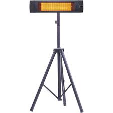 Hanover 5118 Btu 120 Volt Black Steel Electric Patio Heater Lowes Com Heat Lamps Patio Heater Propane Patio Heater