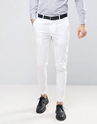 Shop men's suits and men's tailoring at cosstores.com. Asos Wedding Skinny Suit Pant In Stretch Cotton In White White Pants Men Mens White Dress Pants Skinny Dress Pants Men
