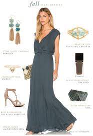 How To Style A Maxi Dress For A Fall Wedding This Is Fancy Without Being Over The Top Fall Wedding Outfits Wedding Guest Outfit Fall Fall Wedding Guest Dress