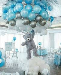 Just because the momma is expecting a boy doesn't mean you need to stick to a palette of only blues for the celebration. Creative Baby Shower Themes Decor Ideas 28 Creative Baby Shower Themes Baby Shower Balloons Baby Shower Centerpieces