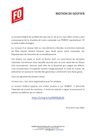 Le 4 mars 2021, le conseil général de l'omc a pris note du consensus sur une lis… le conseil général est chargé d'exécuter les fonctions de l'organisation et de prendre les. Motion De Soutien A Luc Perrot Representant Fo Du Pole Emploi Bretagne Fnas Fo