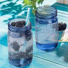 Blue Mason Jars Airtight Lids Safe