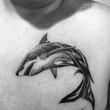 Black And White Shark Tattoo Sleeve 50 Tribal Shark Tattoo Designs For Men Sea Dweller Ideas Tribal Shark Tattoos Tribal Shoulder Tattoos Shark Tattoos