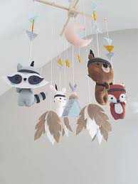 Tribal Baby Mobile Cot Mobile Crib Mobile Woodland Etsy In 2020 Baby Mobile Tribal Baby Felt Ornaments