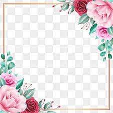 Square Floral Frame With Gold Border For Wedding Or Greeting Card Floral Watercolor Garden Png Transparent Clipart Image And Psd File For Free Download In 2020 Flower Drawing Flower Clipart Floral