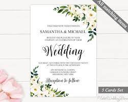 Free online marathi wedding invitation card maker. White Flowers Wedding Invitation Printable Wedding Invitation Set Flo Free Wedding Invitations Free Wedding Invitation Templates Wedding Invitation Templates