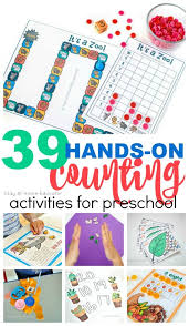 Simple, frugal preschool activities to do at home whether you homeschool preschool, supplement at home or need preschool activities for a rainy day. 39 Hands On Preschool Counting Activities Stay At Home Educator