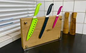 Stop wrestling around with loose knifes in the silverware drawer and get rid of that huge space eating knife block asap and create this project in no time and little cost! Make A Knife Block Out Of Wood And Acrylic Sheet Plasticsheetsshop Co Uk