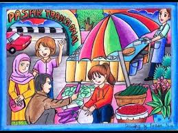 Gambar kegiatan keluarga penuh makna 1. Gambar Pasar Tradisional Kartun