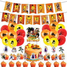 Dragon ball z theme birthday party. 1 Set Anime Dragon Ball Z Themed Party Ballloons Birthday Banner Cake Topper Guko Birthday Party Decorations Kids Toys Big Deal 5047 Goteborgsaventyrscenter