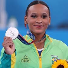 Rebeca Andrade, the first Brazilian woman to take home a medal in  gymnastics in history of Olympics. 🇧🇷