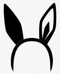 Bunny ears eyelashes green leaves flowers easter. Clip Art Black White Black Bunny Ears Transparent Hd Png Download Vhv
