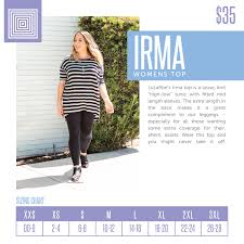 pin by jennifer grady on lularoe irma sizing lularoe size