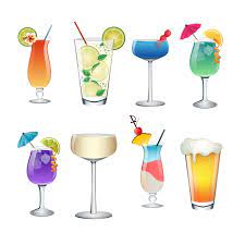 Cocktail Summer Drinks Clip Art Set Of 8 Colorful Png Jpg And Vector Files Summer Drink Cocktails Clip Art Summer Drinks