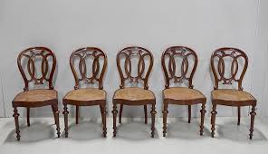 Le tissu carabu se nettoie très facilement à l'eau quelle que soit la nature de la tâche (liquide. Suite De 5 Chaises Cannees En Acajou De Cuba Xixe Antiquites