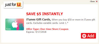 Stacking these gift card deals with the gas points can really get you a great value here. Safeway Vons Itunes Gift Card Promotion 5 Off 50 Gift Card Purchase