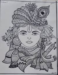 Krishna Zentangle Mandala Design Art Boho Art Drawings Etsy Art Prints