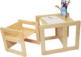 obique 3 in 1 children s multifunctional montessori furniture set of 2 one small chair or table and one large chair or table beech wood natural am 椅子 子ども 育儿