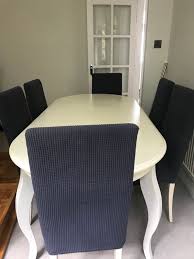 2pcs chair covers for dining room,shabby chic vintage peonies pouring teapot teacup strech chair covers washable dining chair slipcover great home decor and banquet upholstery. Stunning Shabby Chic Dining Table And Chairs In Kirklees For 40 00 For Sale Shpock