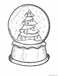 Coloring helps the little ones to develop their. Christmas Tree Coloring Pages Christmas Tree Snowglobe Printable 2020 350 Coloring4free Coloring4free Com