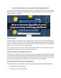 What is the bitcoin volume? How To Increase Liquidity In Cryptocurrency Exchange Platform By Timjosh Issuu