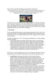 Doc Teori Asal Usul Nenek Moyang Bangsa Indonesia Alya Raisa Nadya Barabai Academia Edu