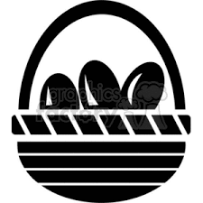 Easter basket clipart black and white. Black And White Easter Basket With Handle And Eggs Clipart Commercial Use Gif Jpg Png Eps Svg Clipart 370704 Graphics Factory