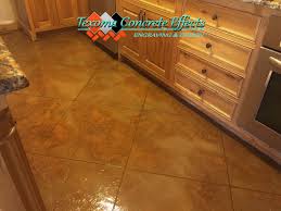 Stained Concrete Overlay Tile Design Kitchen Floor By Texoma Concrete Effects In Wichita Falls Tx Stained Concrete Flooring Concrete