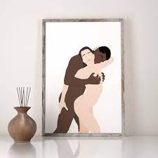 Nude Interracial Couple Wall Art Interracial Art INSTANT - Etsy Sweden